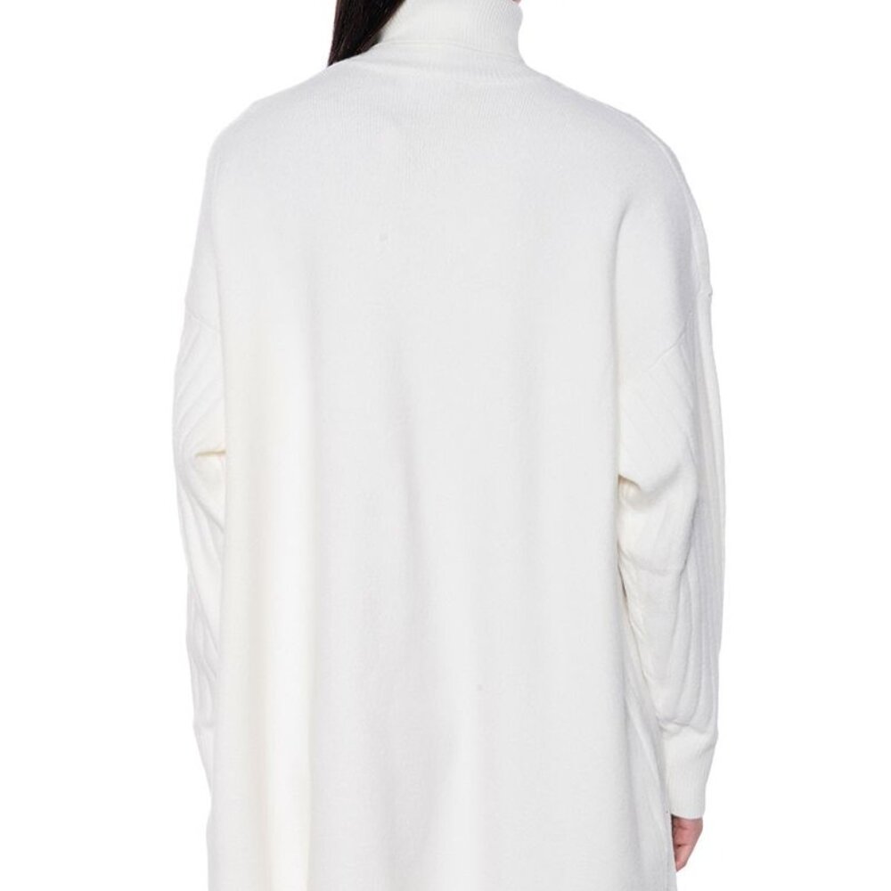 Callie Dress or Nah: Oversized Button Up Ivory Sweater Tunic with Gold Buttons - Picture 5 of 6